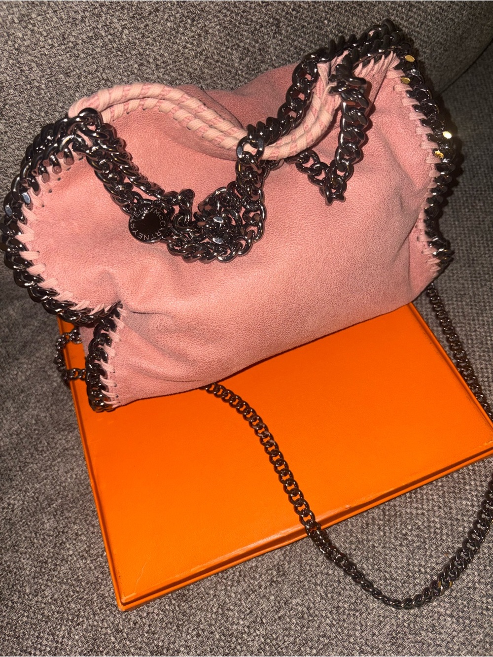 Stella McCartney Blush Pink Suede-Look Chain Shoulder Bag mini - Picture 4 of 15